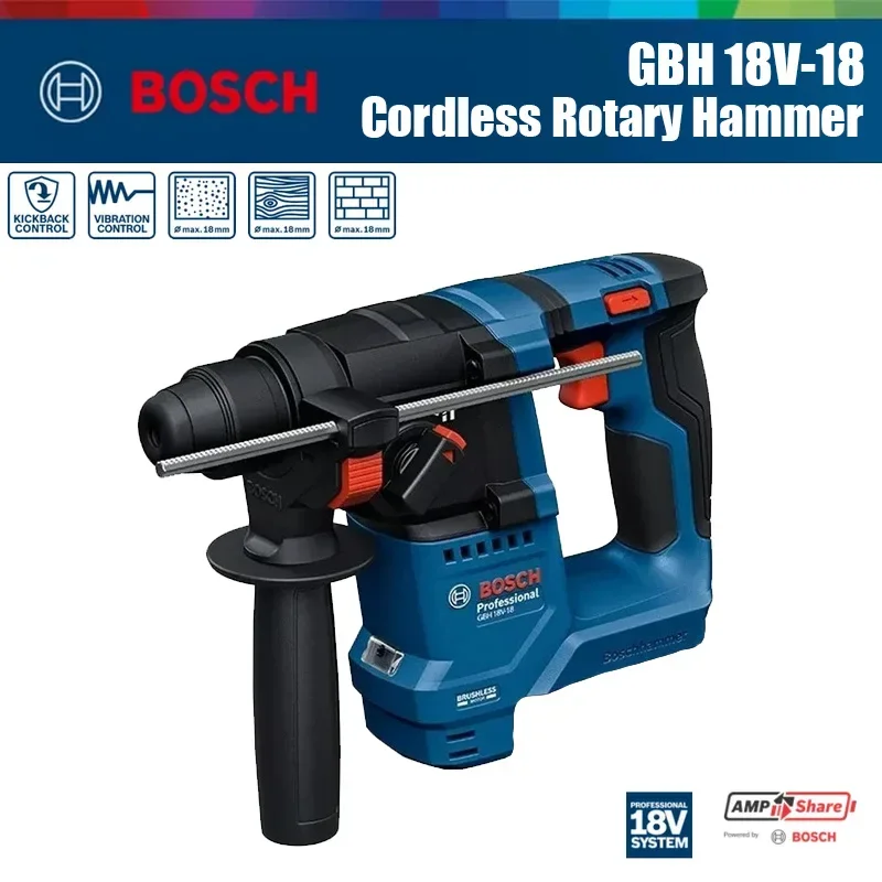 Power Tools Professional - Bosch GBH 18V-18 Martello Perforatore Rotativo